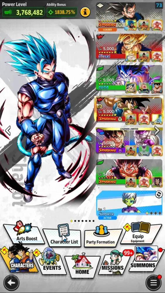 Dragon Ball Legends Accounts 335M TotalPwr|LV151|5UL+3LR+11LL|SSGSS Gogeta,Turl image 2