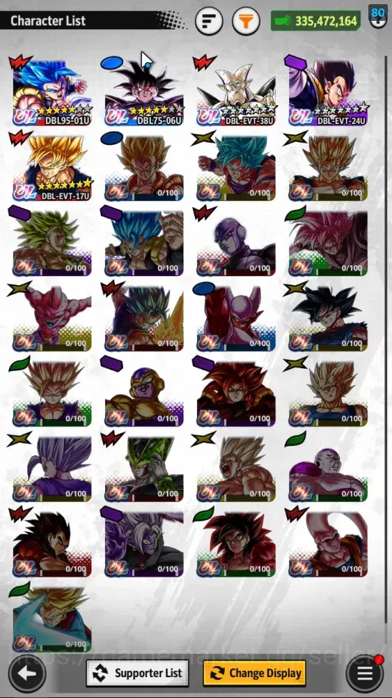 Dragon Ball Legends Accounts 335M TotalPwr|LV151|5UL+3LR+11LL|SSGSS Gogeta,Turl image 3