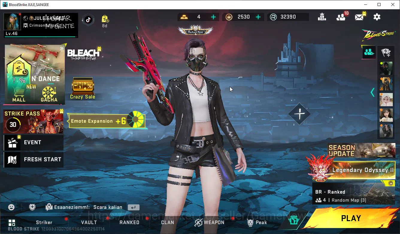 Blood Strike Accounts ASIA|1 ETERNAL MELE KATAR|6 ULTRA[Ethan,VAL,Vector image 1
