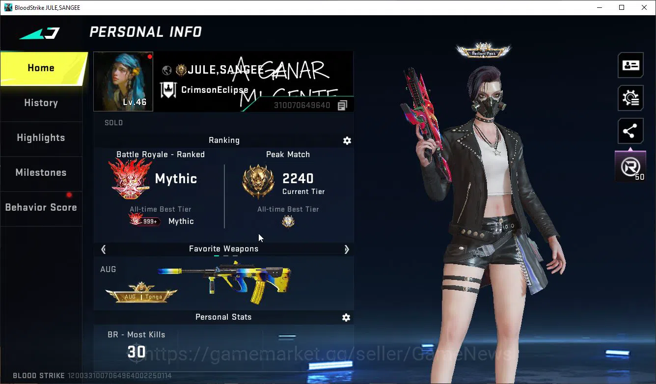 Blood Strike Accounts ASIA|1 ETERNAL MELE KATAR|6 ULTRA[Ethan,VAL,Vector image 2