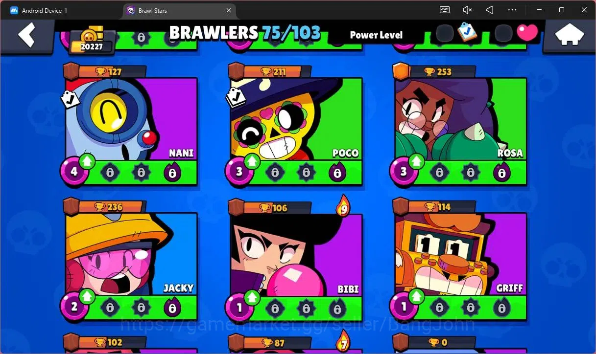 Brawl Stars Accounts Global |20227 Trophy|75 Brawler|14 Max Hypercharge image 12