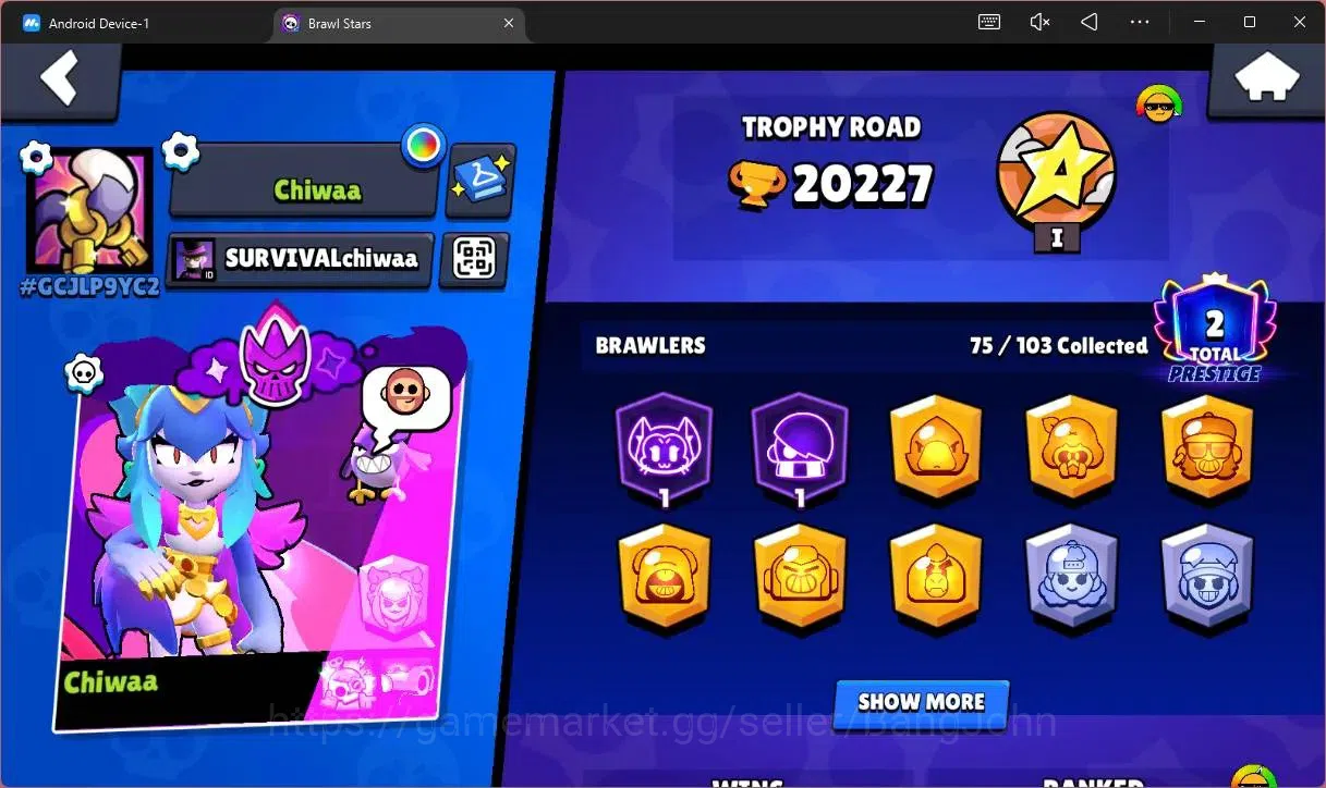 Brawl Stars Accounts Global |20227 Trophy|75 Brawler|14 Max Hypercharge image 2