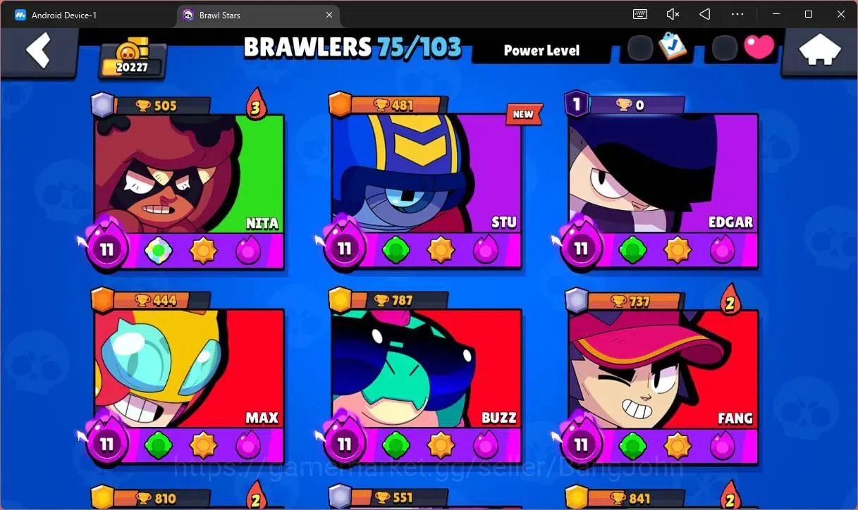 Brawl Stars Accounts Global |20227 Trophy|75 Brawler|14 Max Hypercharge image 5