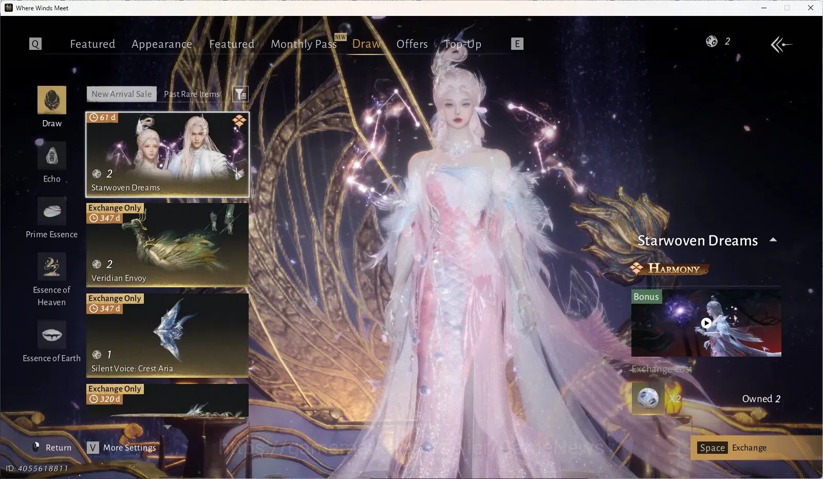 Where Winds Meet Accounts GLOBAL|Lv100|35k GS|2HC Unused|TwilightofDragonsFVX|FloralMajesty,FragrantOrchid,CloudborneMissive 1