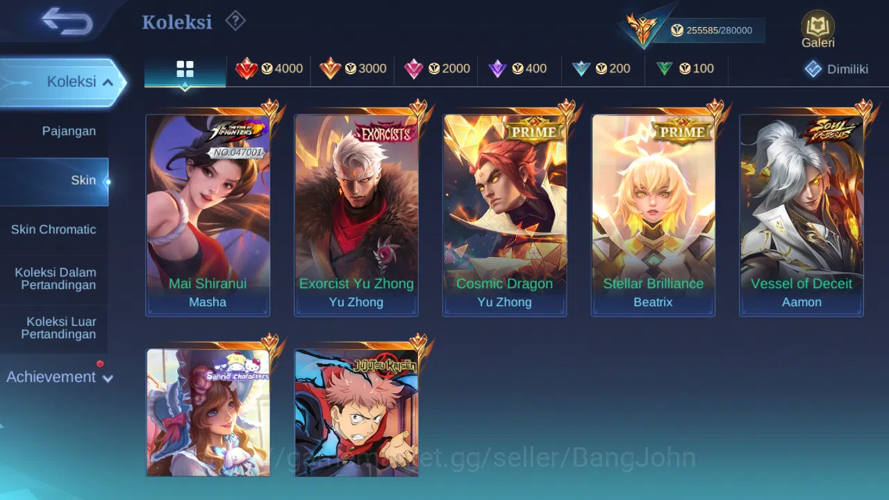 Mobile Legends: Bang Bang Accounts Hero 132 Skin 576 | Legend Miya, Franco, Lesley, V image 6
