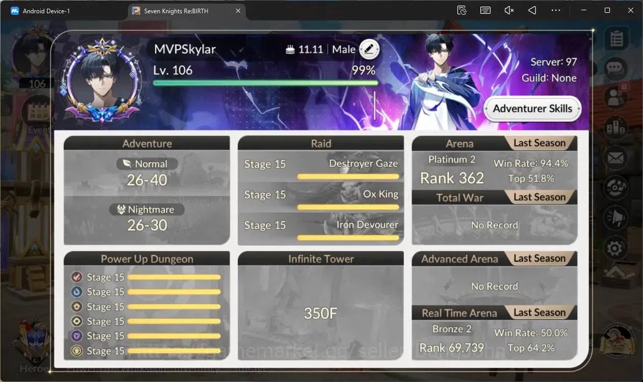 Seven Knights Re:Birth Accounts Global |5 EX7(Gelidus TC1,Juri TC1,Fai,Melia,Roise image 1