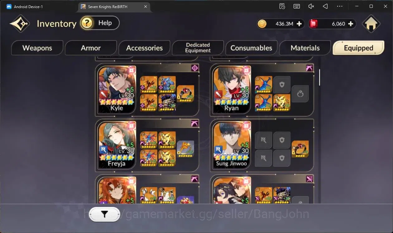 Seven Knights Re:Birth Accounts Global |5 EX7(Gelidus TC1,Juri TC1,Fai,Melia,Roise image 13