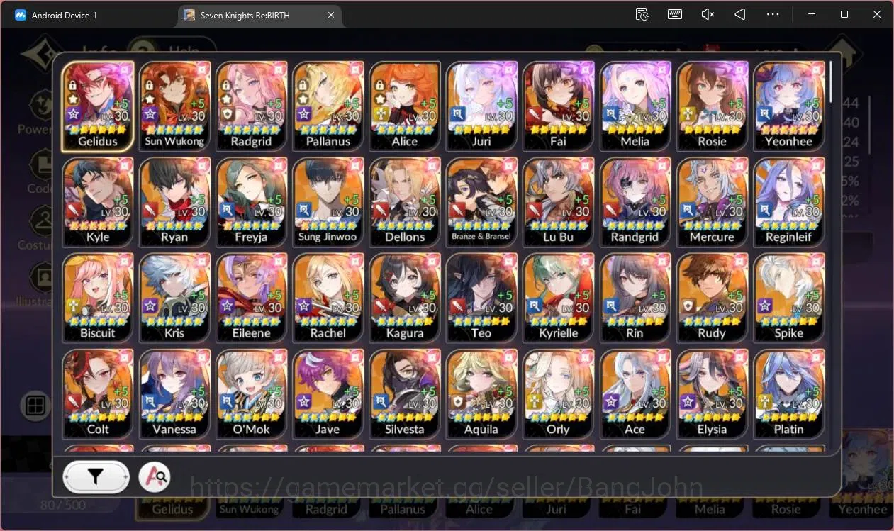 Seven Knights Re:Birth Accounts Global |5 EX7(Gelidus TC1,Juri TC1,Fai,Melia,Roise image 2