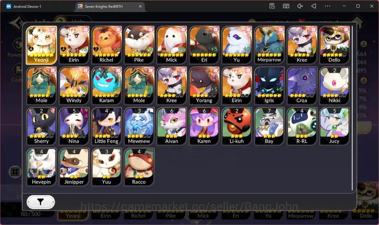 Seven Knights Re:Birth Accounts Global |5 EX7(Gelidus TC1,Juri TC1,Fai,Melia,Roise image 4