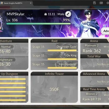 Seven Knights Re:Birth Accounts Global |5 EX7(Gelidus TC1,Juri TC1,Fai,Melia,Roise image 1
