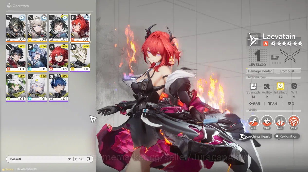 Arknights: Endfield Accounts NA/EU Lv4 | Fresh Starter Laevatain + 2200 Oroberyl + 4 SR Characters | Female MC |GrypLink 4