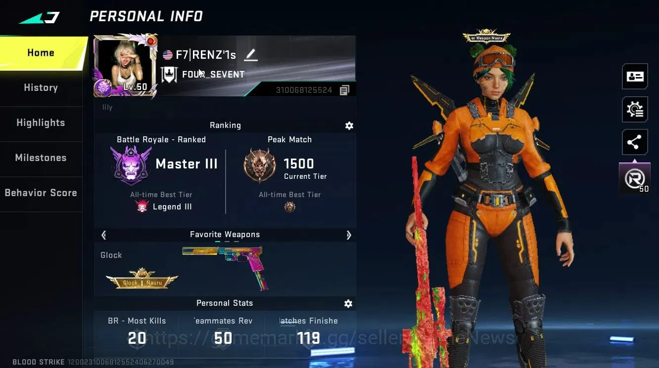 Blood Strike Accounts ASIA|ETERNAL DEagle-Scorpius|Collab TokRev [Jack-T image 3