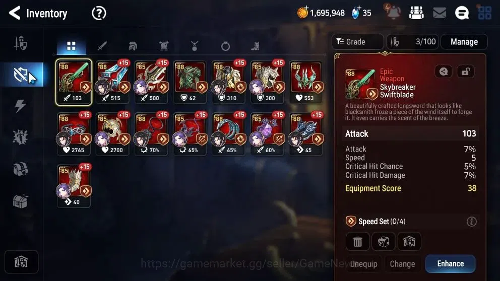 Epic Seven Accounts Starter Global UnVerif|NewEra|3 ML(LOT Scales,Zio,US Choux)+Iseria,Tenebria,Fumyr,etc|PoH ON|7,9k 15
