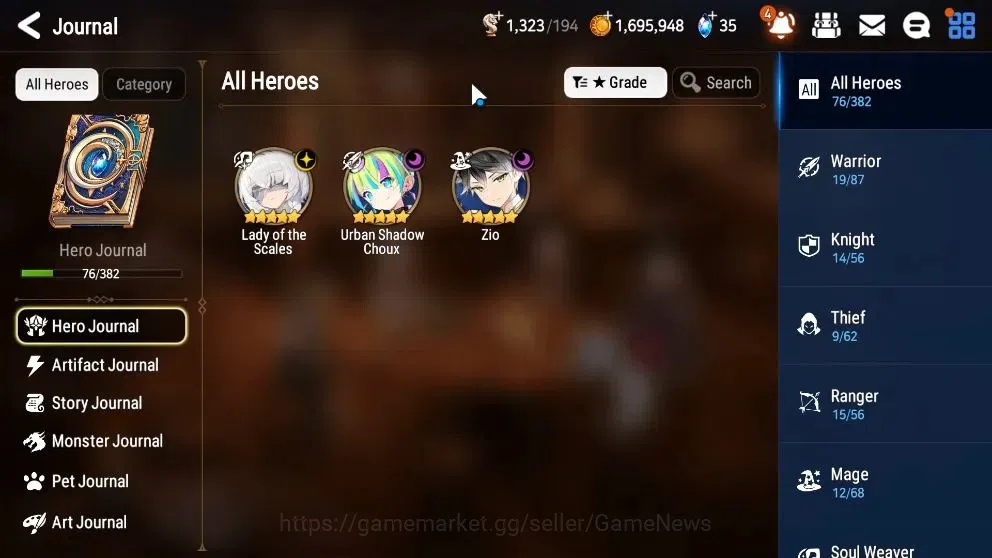 Epic Seven Accounts Starter Global UnVerif|NewEra|3 ML(LOT Scales,Zio,US Choux)+Iseria,Tenebria,Fumyr,etc|PoH ON|7,9k 6