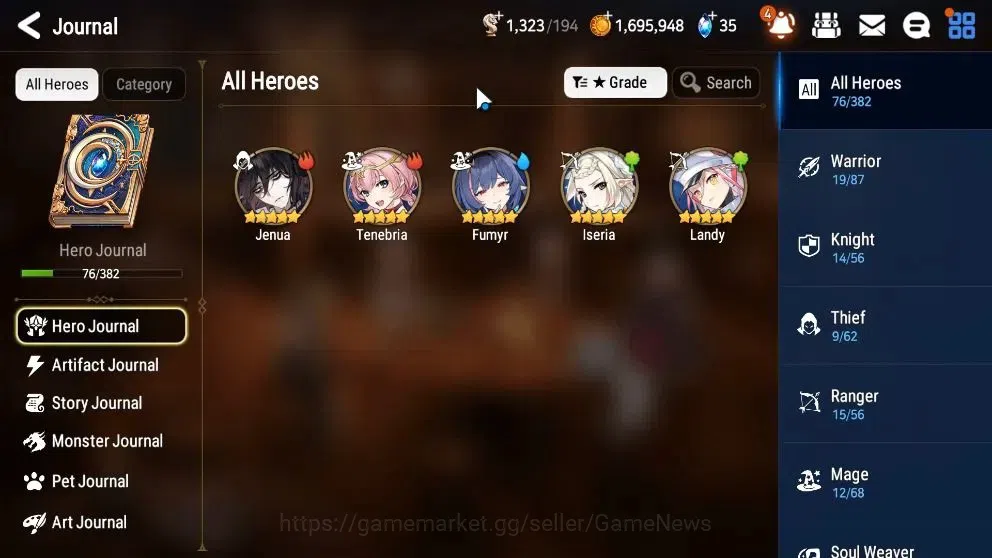 Epic Seven Accounts Starter Global UnVerif|NewEra|3 ML(LOT Scales,Zio,US Choux)+Iseria,Tenebria,Fumyr,etc|PoH ON|7,9k 7