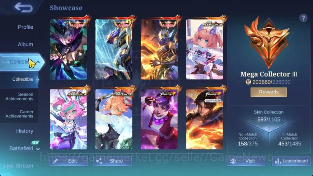 Mobile Legends: Bang Bang Accounts Hero 132|Skin 593|High Immo 126|Legend[Granger,Sab image 3