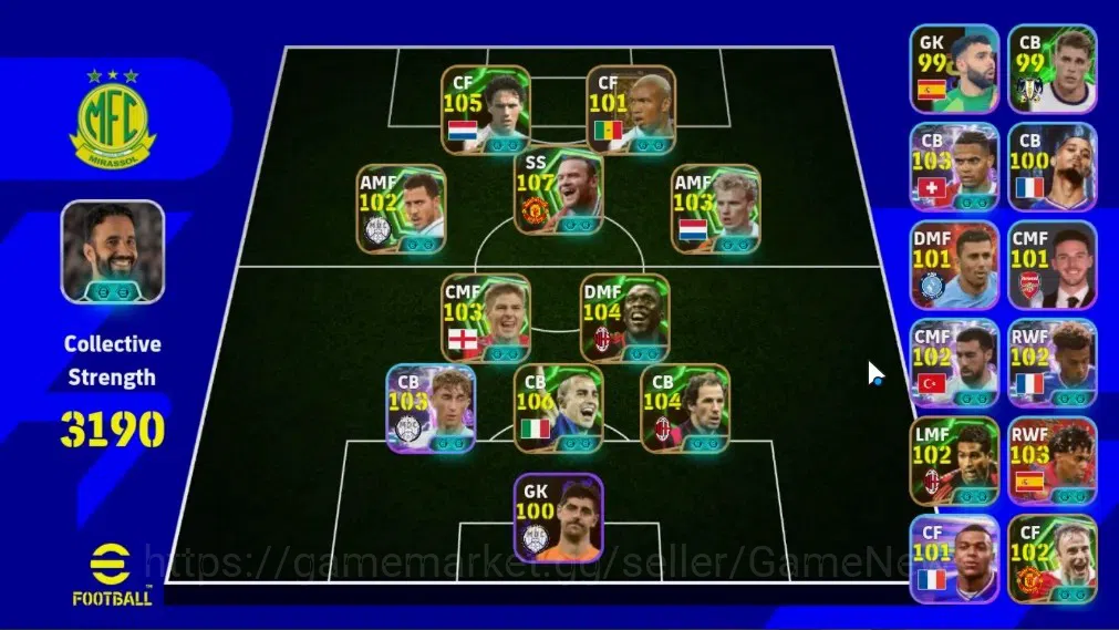 eFootball Accounts Legends & Iconic Players Android|14 Epic Wayne Rooney,Fabio Cannavaro,Marco Van Basten,Clarence 1