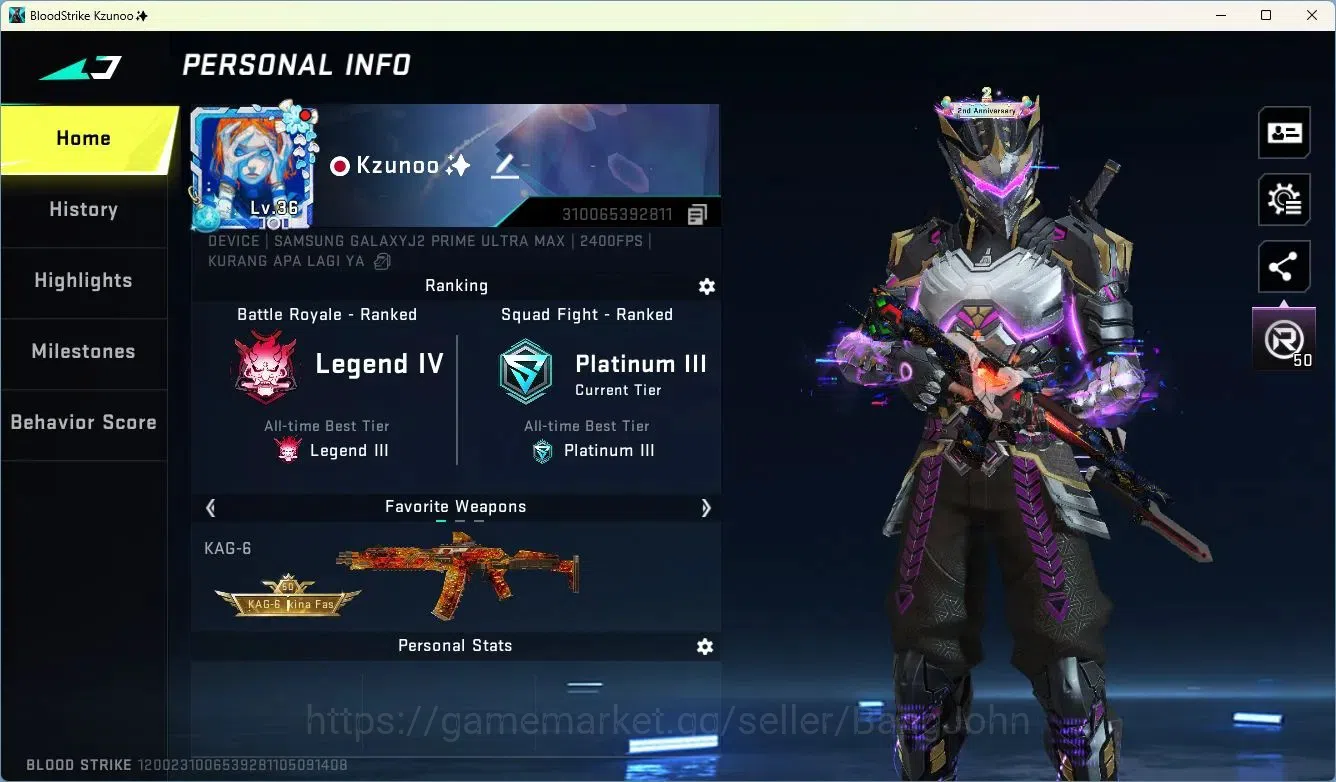 Blood Strike Accounts ASIA | 4 Collab Skins | 2 Limited Skins | 10 Legen image 2