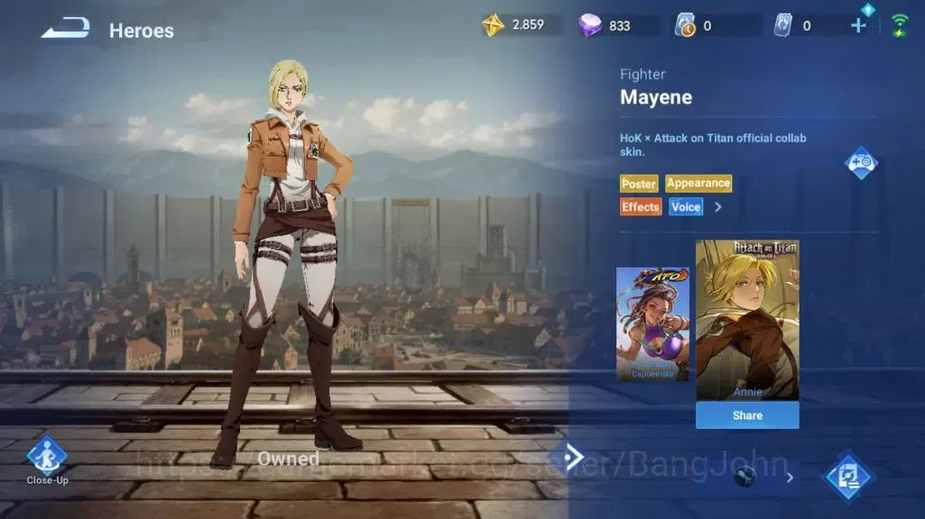 Honor of Kings Accounts Global | 33H 19S |Collab AOT Jiang [PreciousMikasa image 7