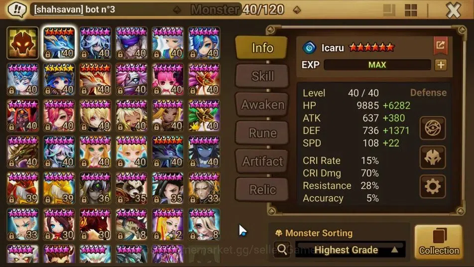 Summoners War: Sky Arena Accounts EUROPE Lv 42|1 LD[51LV3R]|16 Total NB5[Savannah,Ri image 8