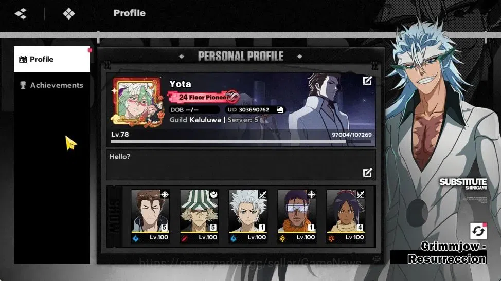 BLEACH: Soul Resonance Accounts NuverseSEA|LV78|15 SSR[AizenB5,ByakuB3,ToshiroB1,I image 1