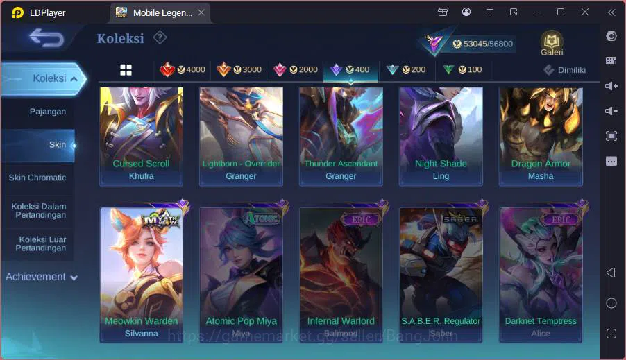 Mobile Legends: Bang Bang Accounts GLOBAL|Hero 91|Skin 209|TF Roger,Prime Granger,Kof image 12