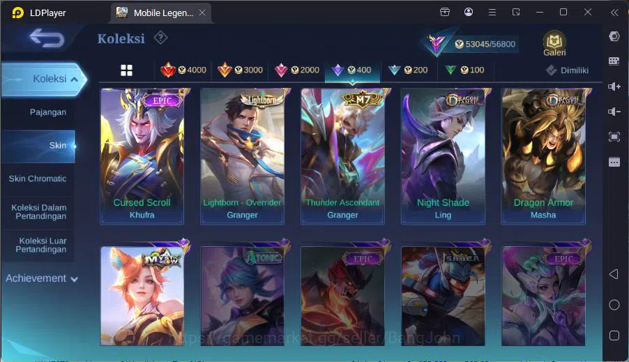 Mobile Legends: Bang Bang Accounts GLOBAL|Hero 91|Skin 209|TF Roger,Prime Granger,Kof image 13