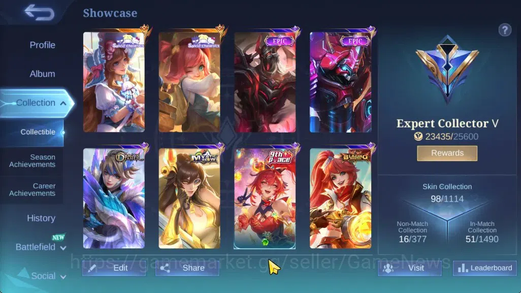 Mobile Legends: Bang Bang Accounts Hero 57|Skin 98|Highest Glory62|Sanrio Chang'e&Flo image 2