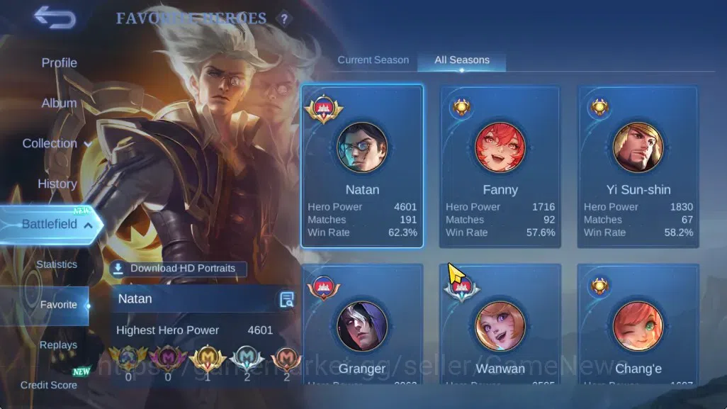 Mobile Legends: Bang Bang Accounts Hero 57|Skin 98|Highest Glory62|Sanrio Chang'e&Flo image 4