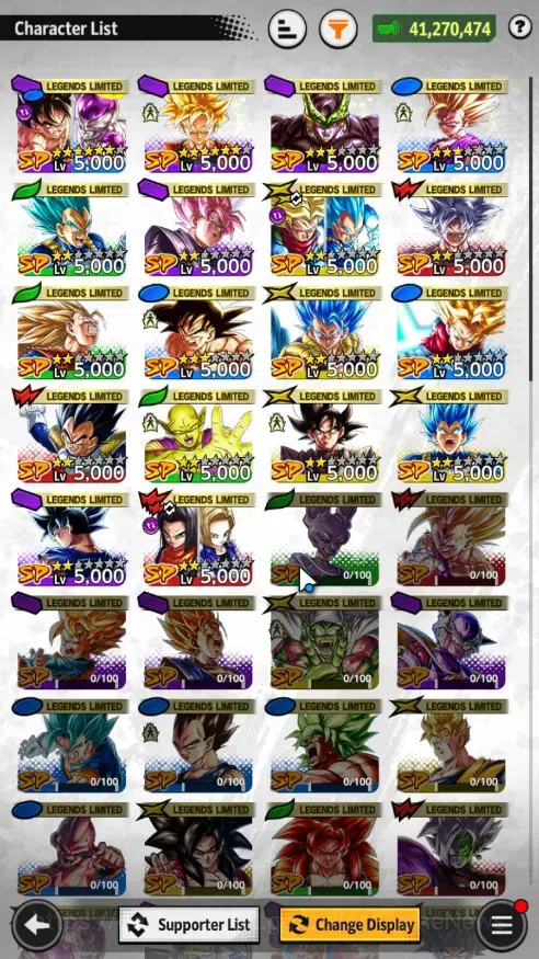 Dragon Ball Legends Accounts High-End 41M TP|Lv 66|5UL +1 LR+18 LL|SSGS Gogeta,SS3&SS2 Goku Vegeta,SS Goku,Vegeta,Omega 5
