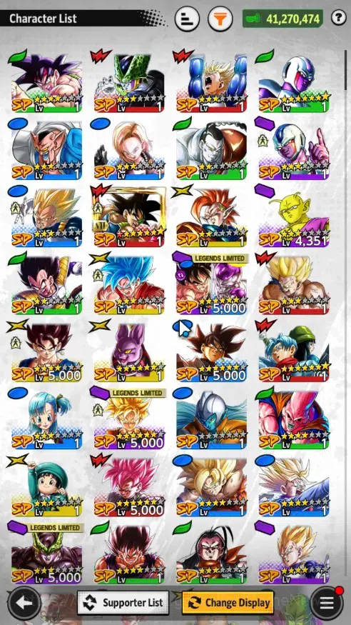 Dragon Ball Legends Accounts High-End 41M TP|Lv 66|5UL +1 LR+18 LL|SSGS Gogeta,SS3&SS2 Goku Vegeta,SS Goku,Vegeta,Omega 6