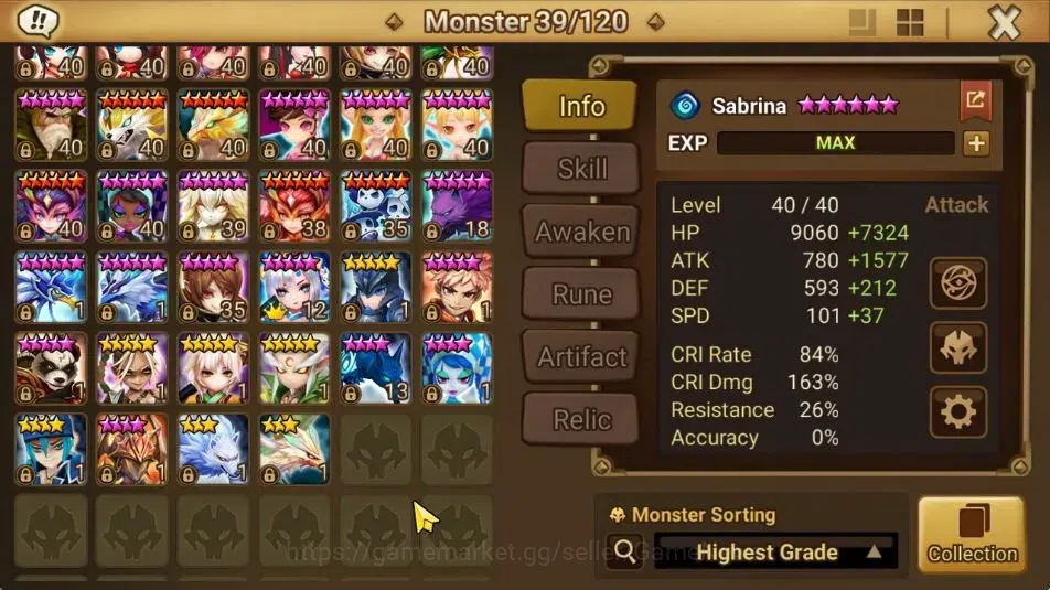 Summoners War: Sky Arena Accounts Starter GLOBAL Lv 36|Starter|1 LD [Yeonhong]|11 Total 11
