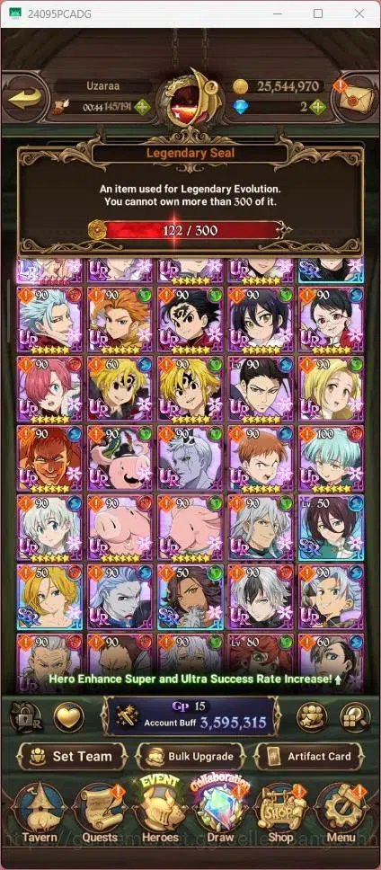 The Seven Deadly Sins: Grand Cross Accounts ASIA |3.59M CC|122 LS|LR Mesis 3/6|UR Menor 2/6,Me image 4