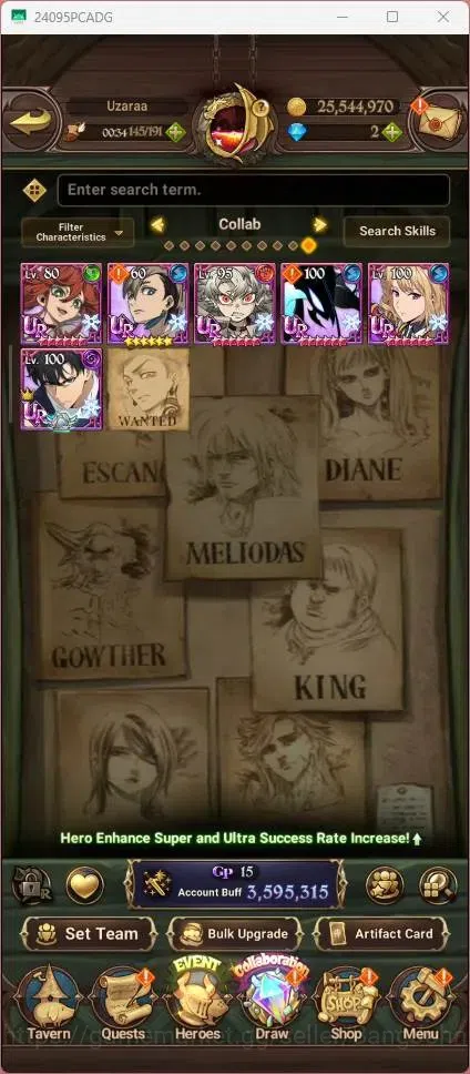 The Seven Deadly Sins: Grand Cross Accounts ASIA |3.59M CC|122 LS|LR Mesis 3/6|UR Menor 2/6,Me image 5