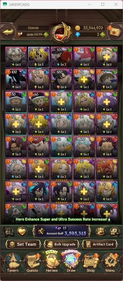 The Seven Deadly Sins: Grand Cross Accounts ASIA |3.59M CC|122 LS|LR Mesis 3/6|UR Menor 2/6,Me image 7