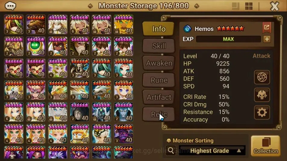 Summoners War: Sky Arena Accounts ASIA Lv100|2 LD[Han+Shazam]|Cryst 15 Goodrunes|60  image 13