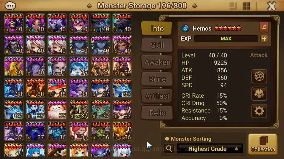 Summoners War: Sky Arena Accounts ASIA Lv100|2 LD[Han+Shazam]|Cryst 15 Goodrunes|60  image 14