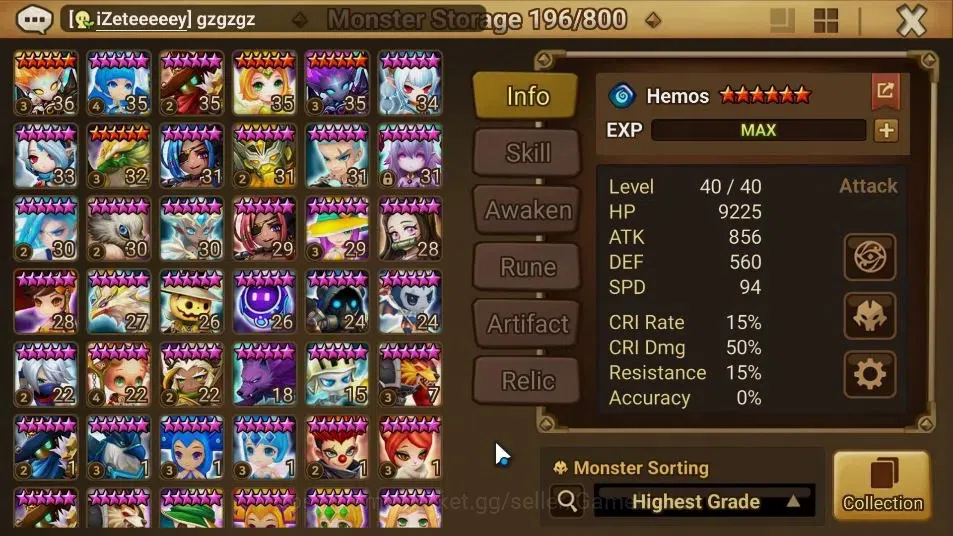 Summoners War: Sky Arena Accounts ASIA Lv100|2 LD[Han+Shazam]|Cryst 15 Goodrunes|60  image 15