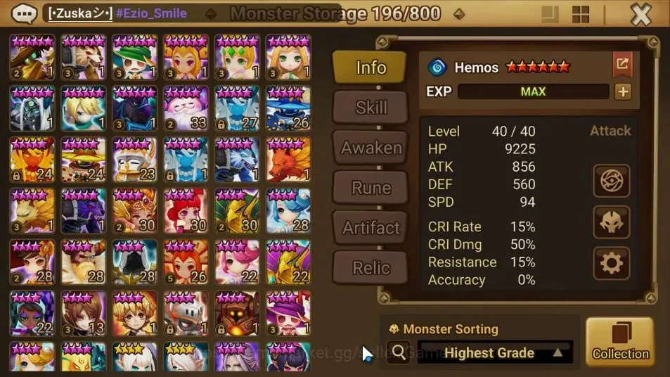Summoners War: Sky Arena Accounts ASIA Lv100|2 LD[Han+Shazam]|Cryst 15 Goodrunes|60  image 16