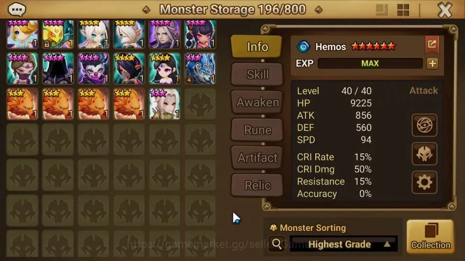 Summoners War: Sky Arena Accounts ASIA Lv100|2 LD[Han+Shazam]|Cryst 15 Goodrunes|60  image 17
