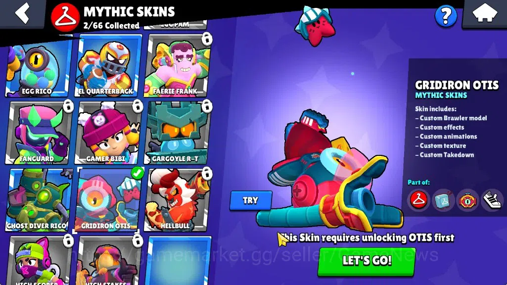Brawl Stars Accounts 709 Trophy|16 Brawlers 1Max|5k PP 2k Bling|2Mythic(GridironOtis,PoopSpike),2Epic(SapphireMedusa 10