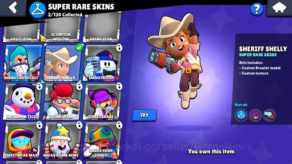Brawl Stars Accounts 709 Trophy|16 Brawlers 1Max|5k PP 2k Bling|2Mythic(GridironOtis,PoopSpike),2Epic(SapphireMedusa 15