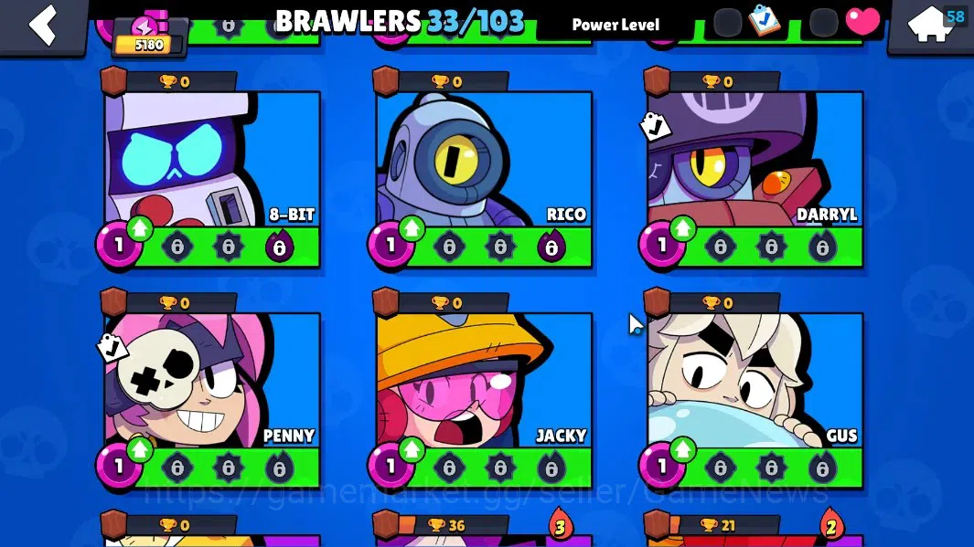 Brawl Stars Accounts 5180 Trophy|33 Brawler 6 Max Lvl|Edgar FullBuffies image 10