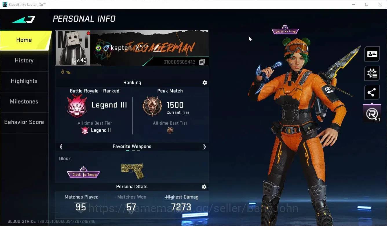 Blood Strike Accounts Collab Skin ASIA | Collab SKS-Mumen Rider | Limited Origin12-Palymaker | 2 Ultra Guns | Ultra 1
