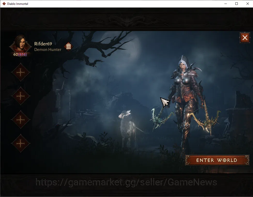 Diablo Immortal Accounts SA - Malah|CS ON|Lv60(616)|Demon Hunter|CR 36k|Res image 1