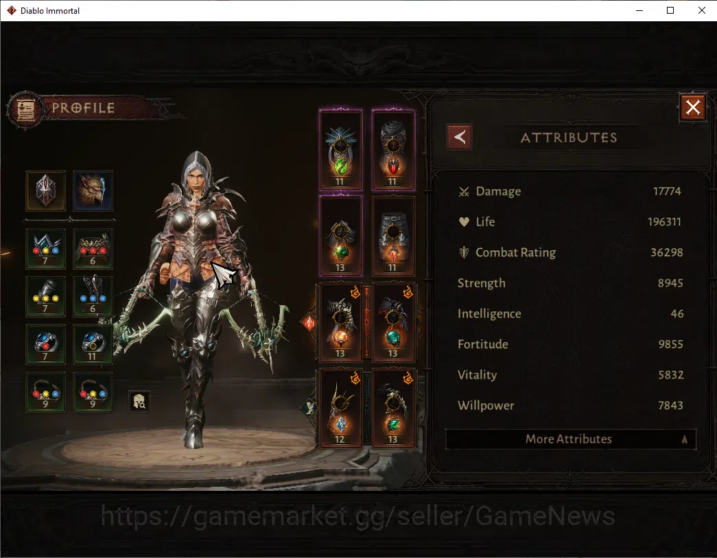 Diablo Immortal Accounts SA - Malah|CS ON|Lv60(616)|Demon Hunter|CR 36k|Res image 4