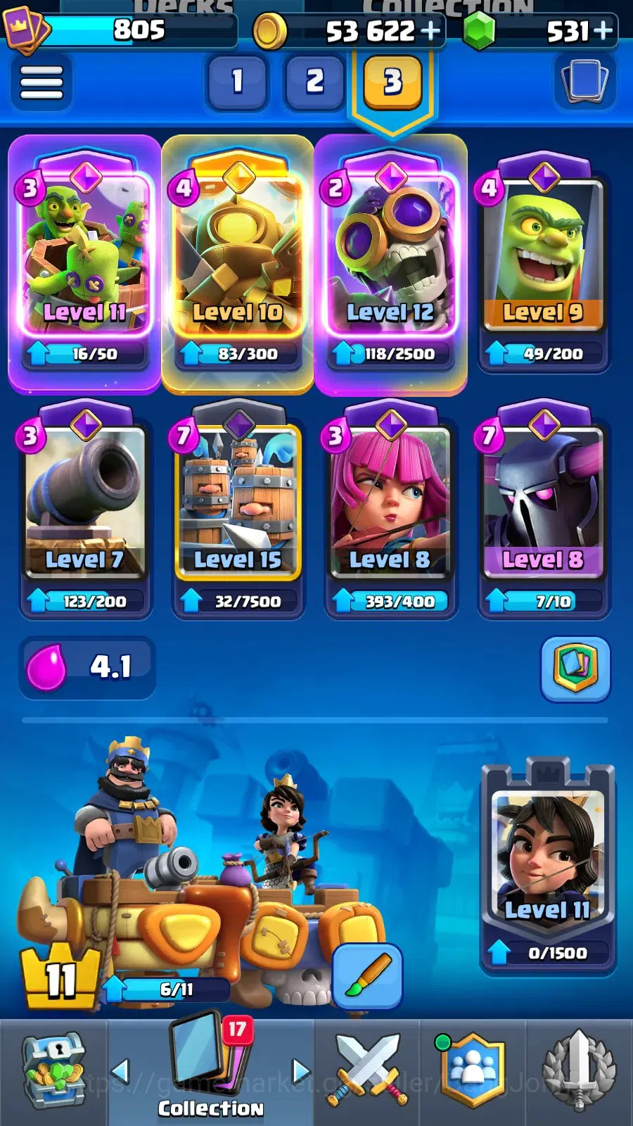Clash Royale Accounts Unknown|KTL 11|Trophy 5768|Arena 16|Card 93|Lv15 M image 16