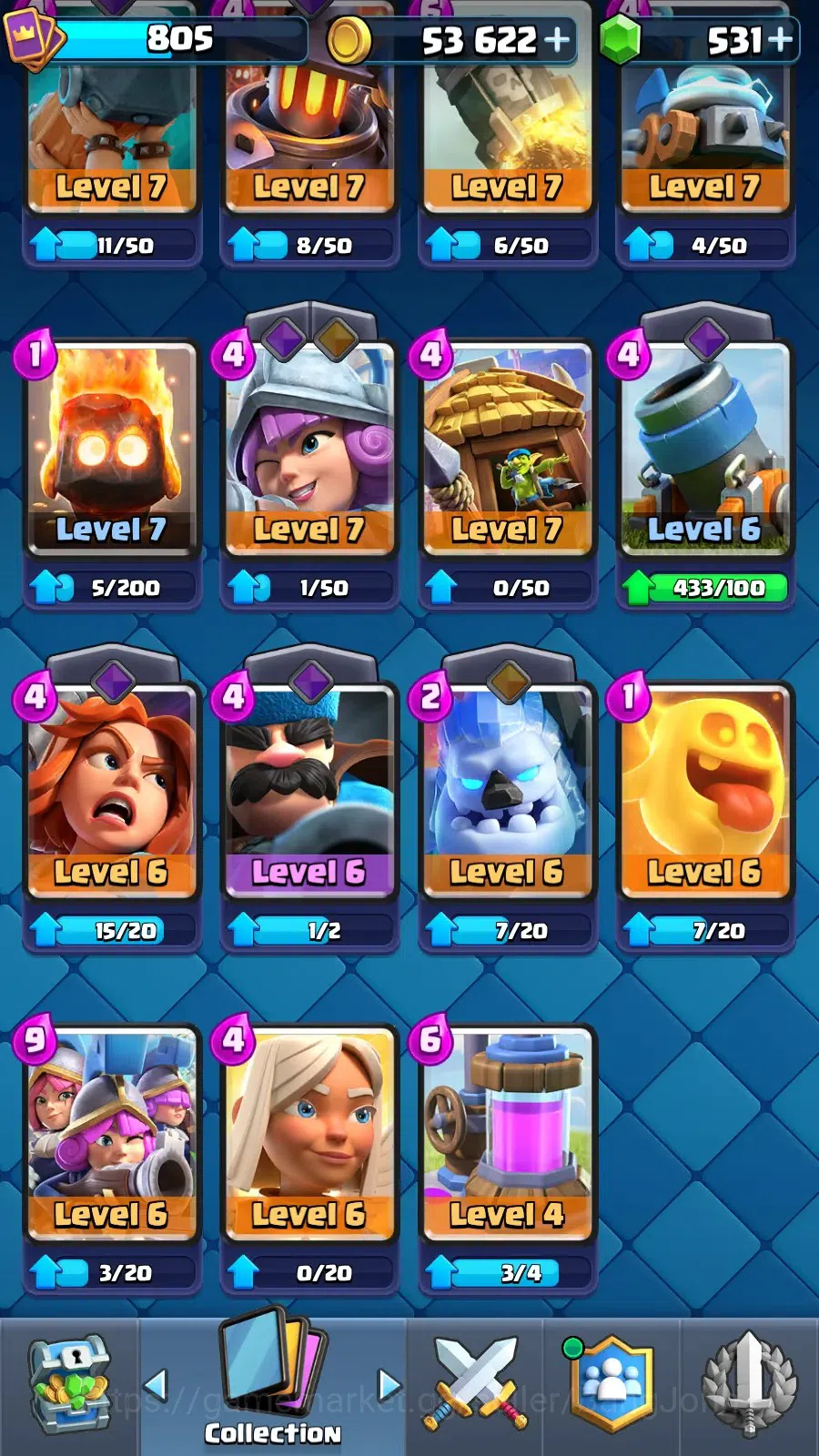 Clash Royale Accounts Unknown|KTL 11|Trophy 5768|Arena 16|Card 93|Lv15 M image 2