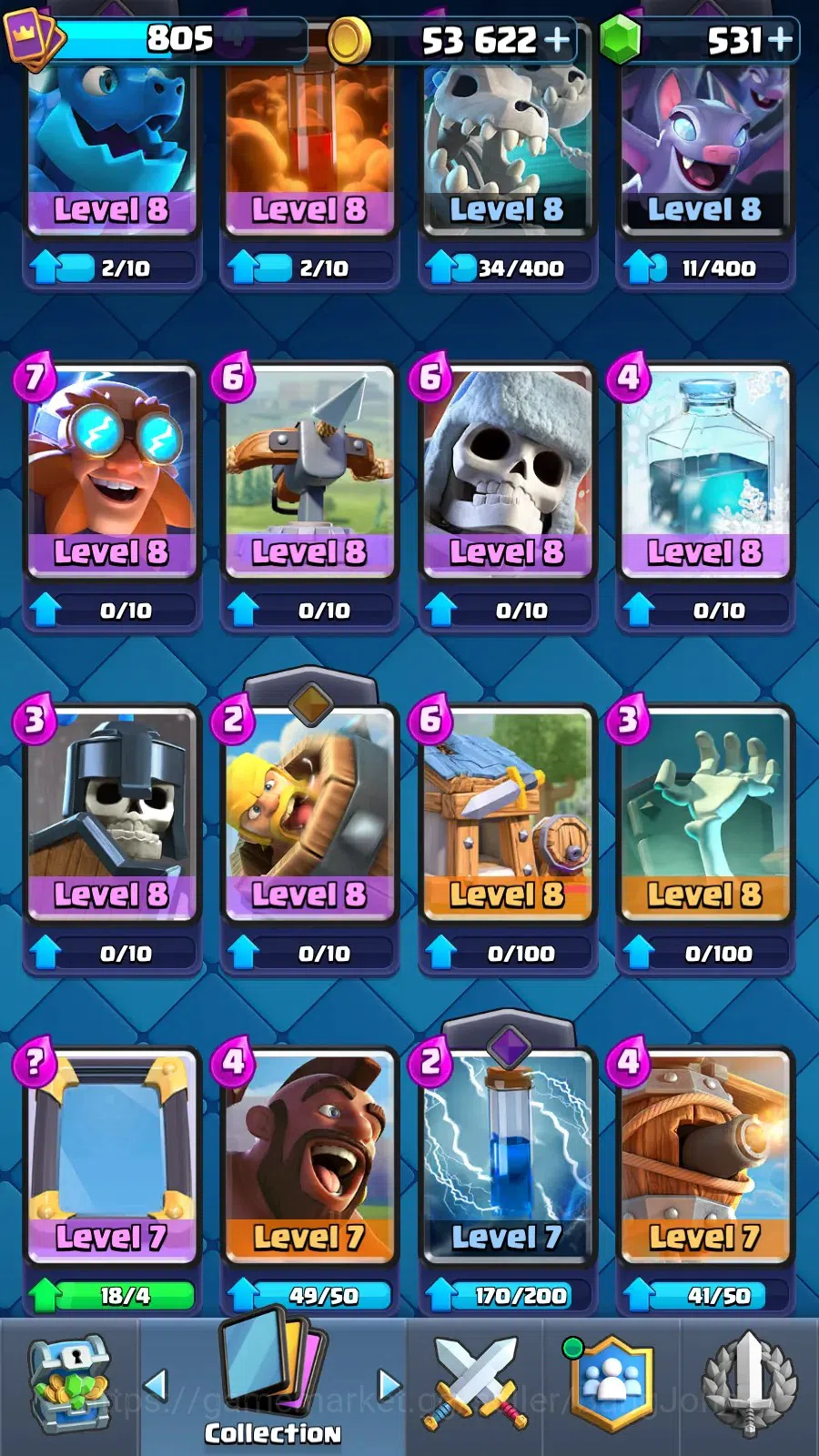 Clash Royale Accounts Unknown|KTL 11|Trophy 5768|Arena 16|Card 93|Lv15 M image 4