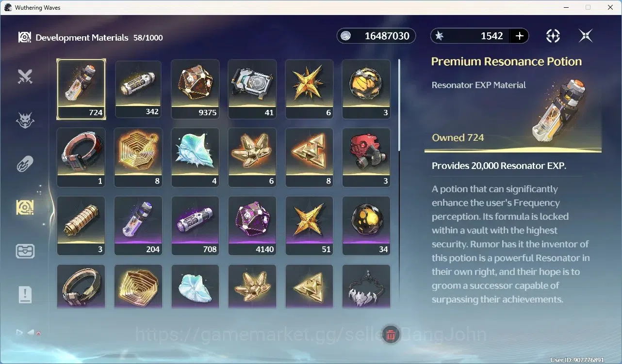 Wuthering Waves Accounts Mid-Game SEA|UL 50|Rank 6|2 Char Limited [Lucy Rc6]+Sign, Rebecca Rc1 | 1542 Astrite |Mc Female 16